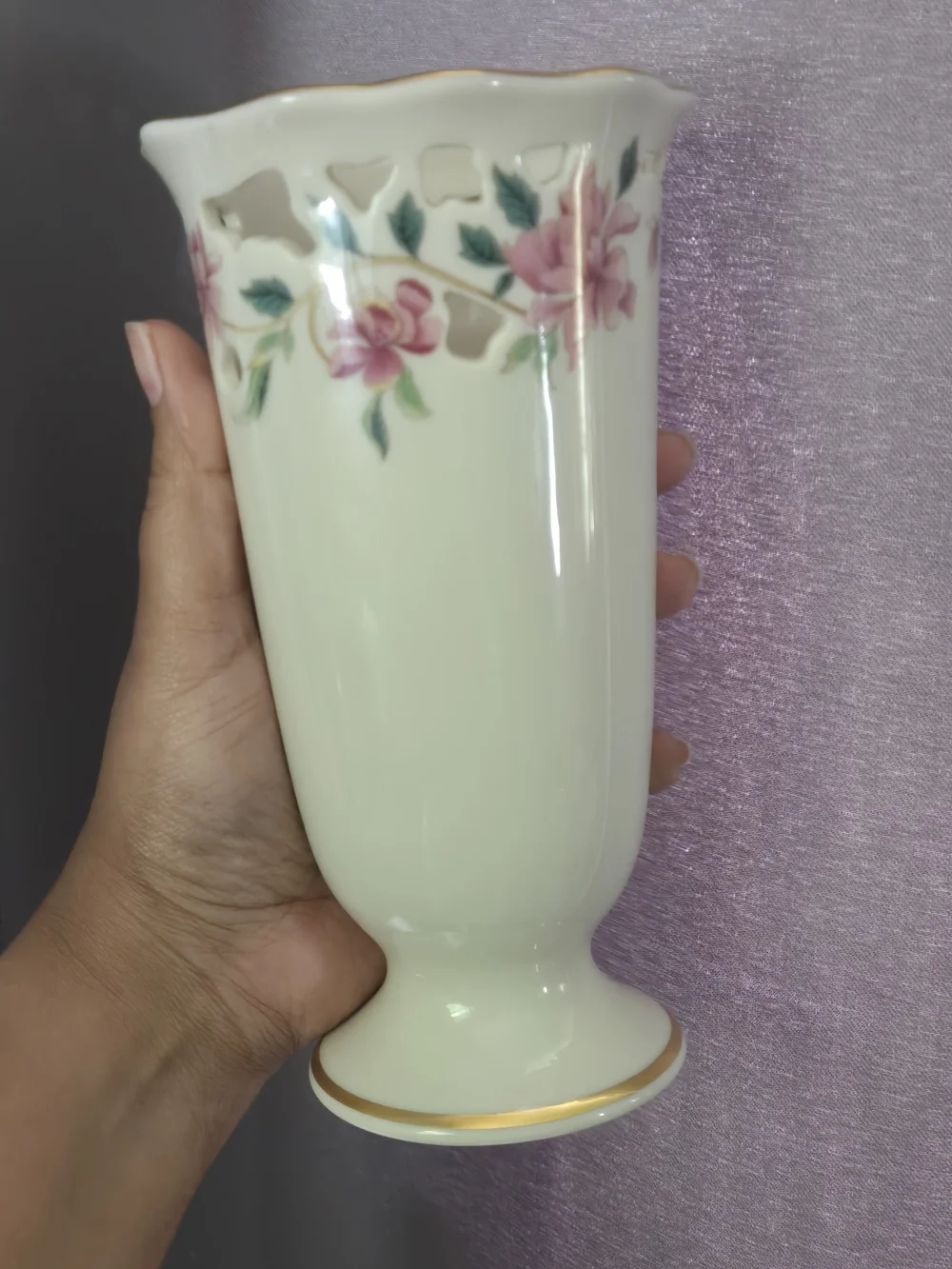 Vintage Lenox Barrington Collection Pierced Flower Vase